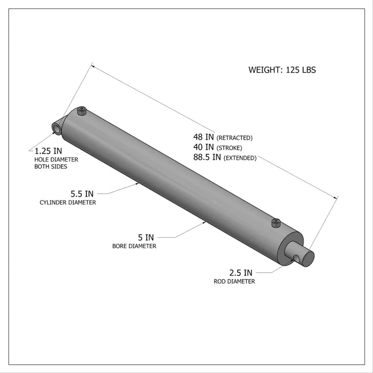 Гидравлический небайпасный цилиндр